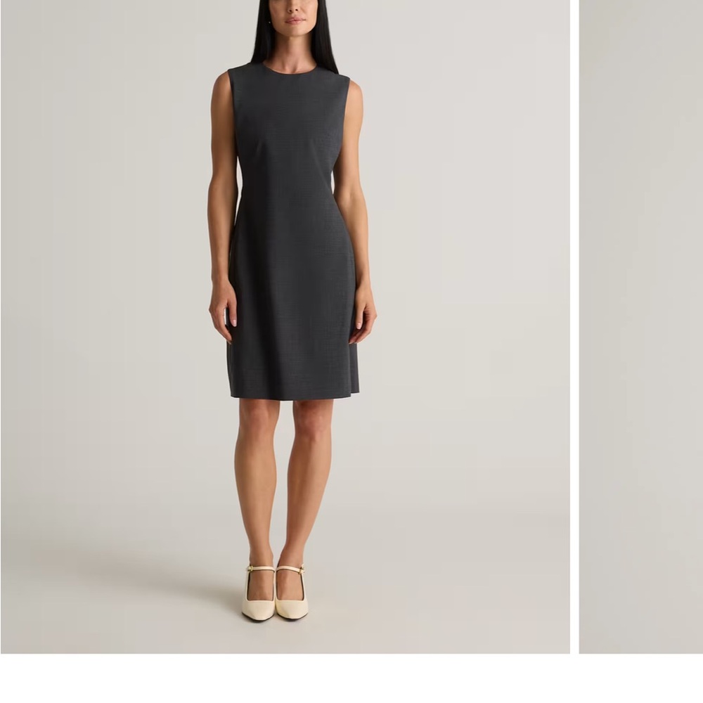 Quince NWT Italian Wool Sleeveless Dress Gray Coal